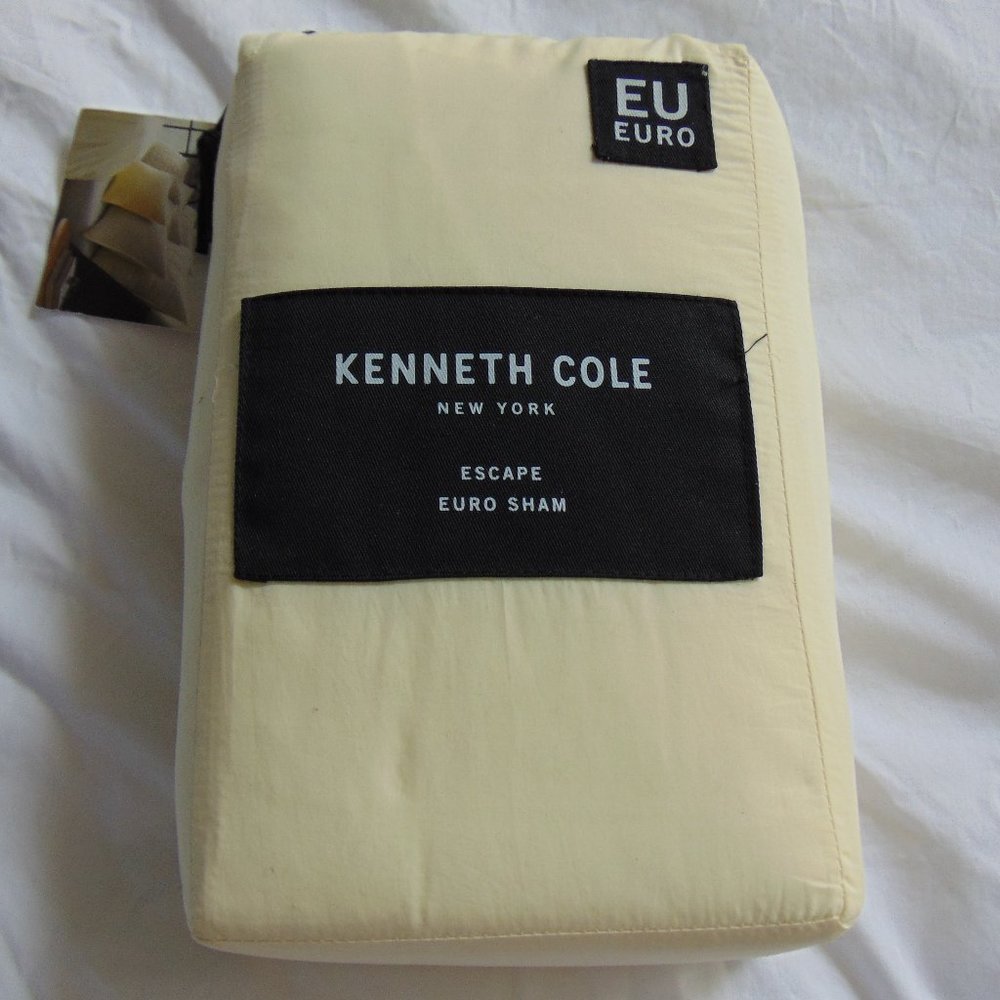 KENNETH COLE ESCAPE Euro Pillow Sham Cream 100% Cotton NIP
